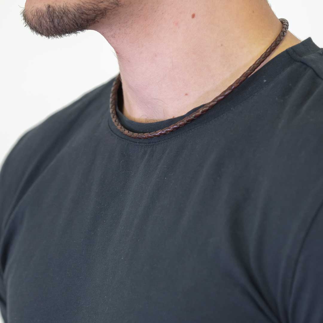 Cadena Plata y Cuero