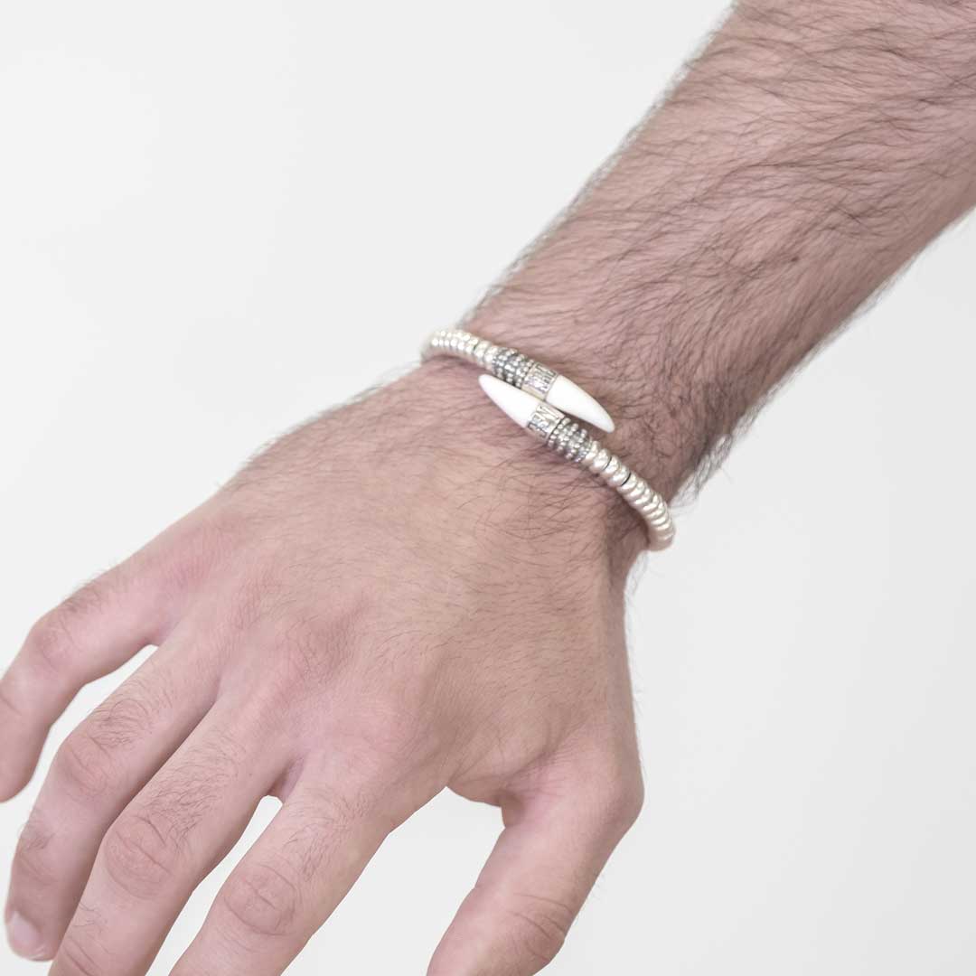 Pulsera Plata Colmillos Serpiente