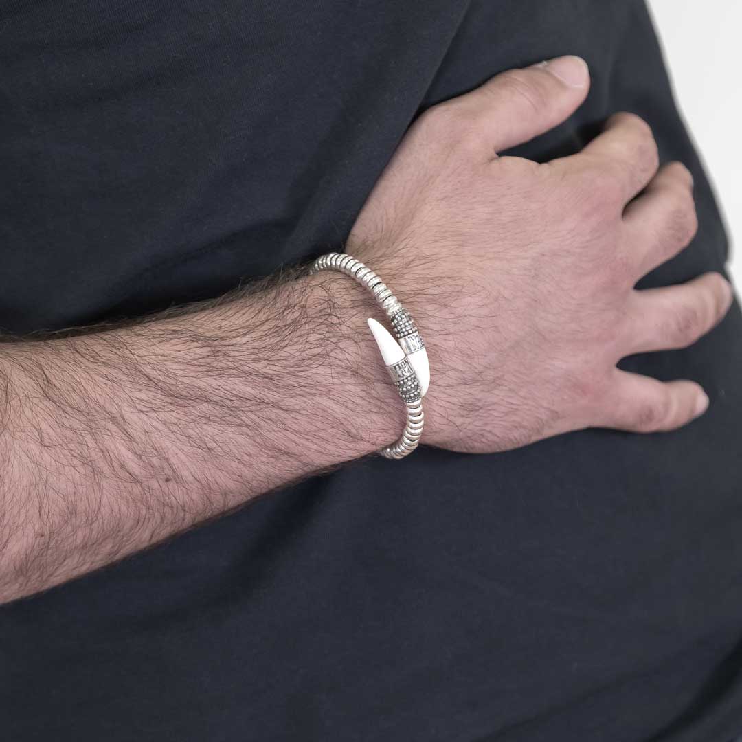 Pulsera Plata Colmillos Serpiente