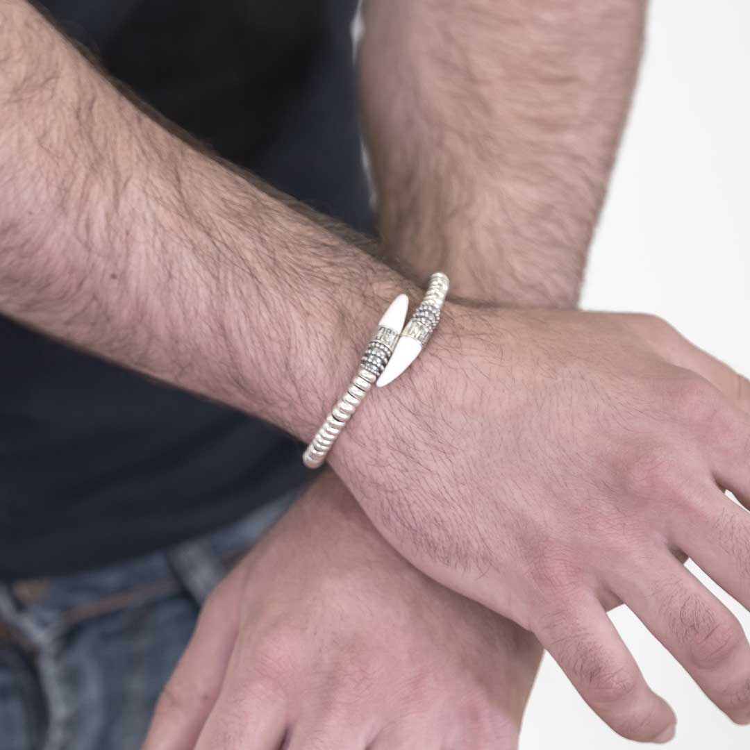 Pulsera Plata Colmillos Serpiente