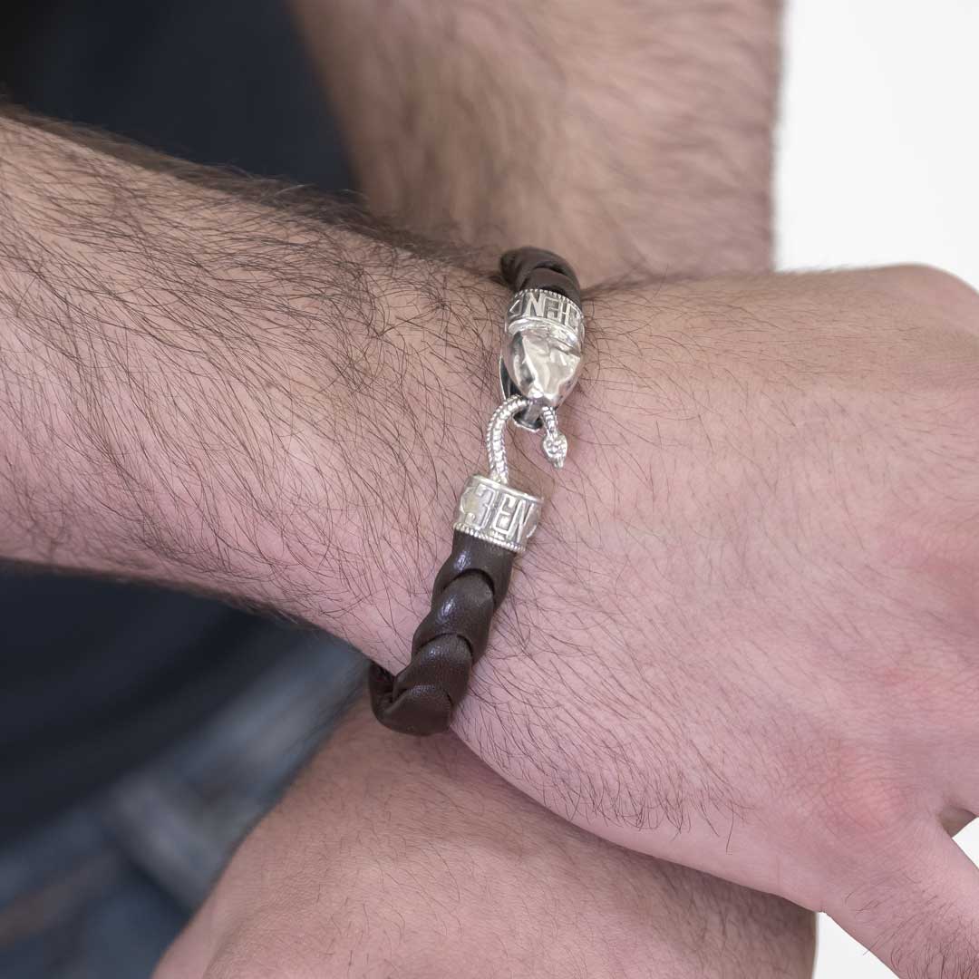 Pulsera cuero Serpiente Mediana