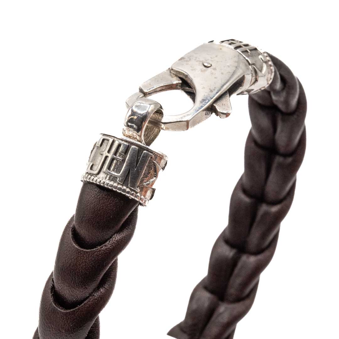 Pulsera cuero y mosquetón