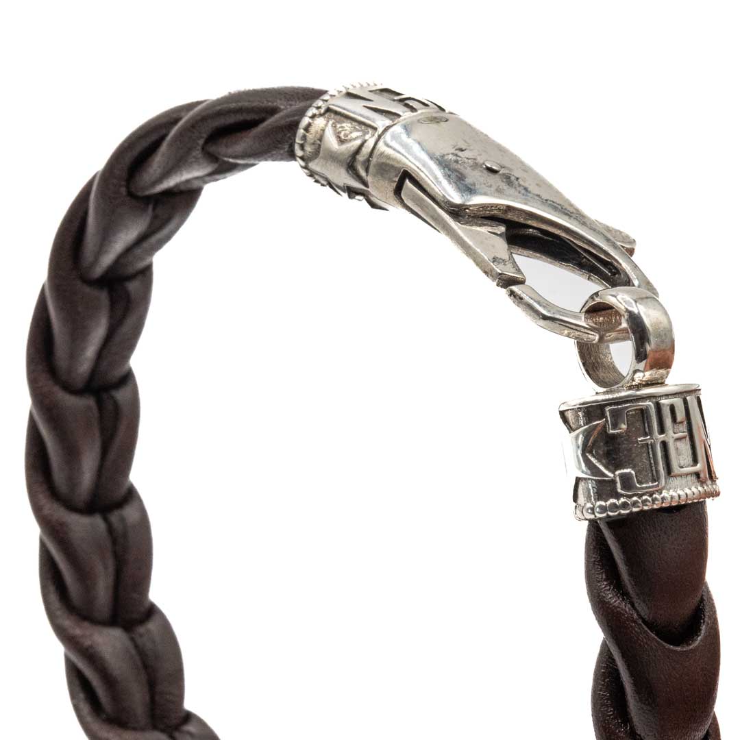 Pulsera cuero y mosquetón