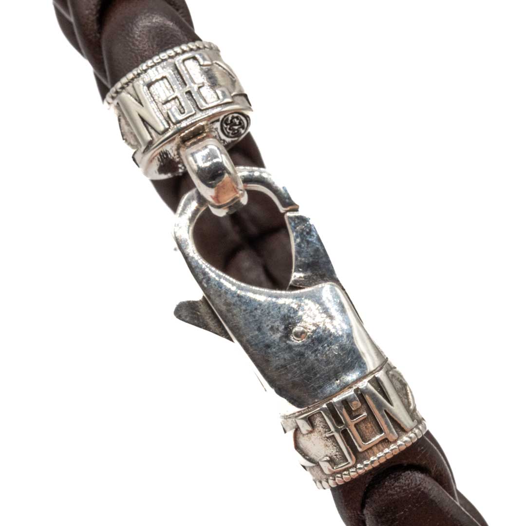 Pulsera cuero y mosquetón