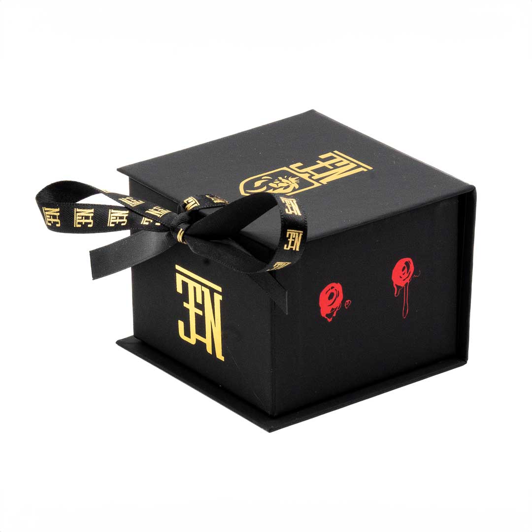 Pulsera cuero negro Serpiente Grande