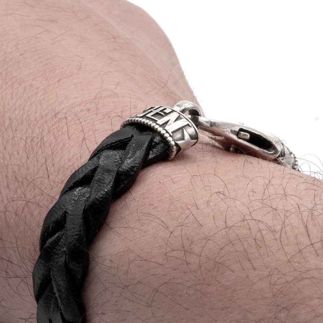 Pulsera cuero negro