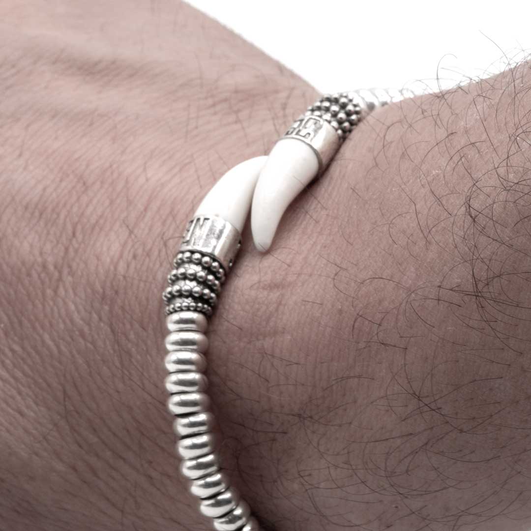 Pulsera Plata Colmillos Serpiente