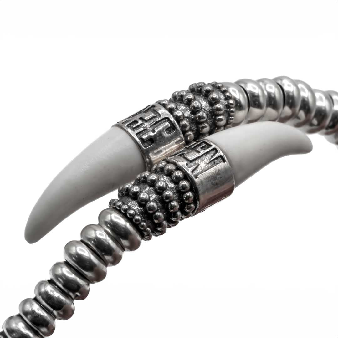 Pulsera Plata Colmillos Serpiente