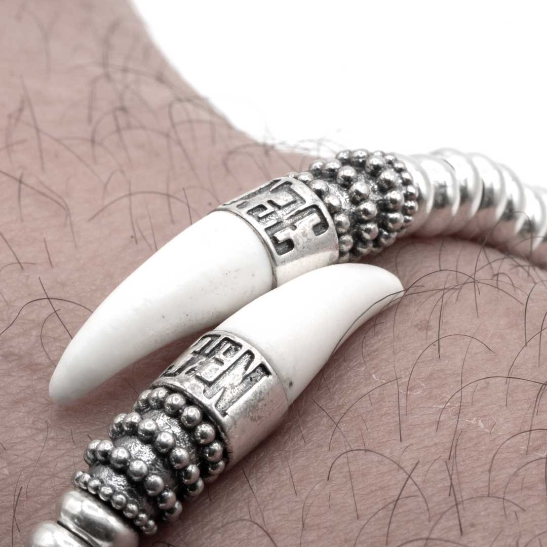 Pulsera Plata Colmillos Serpiente