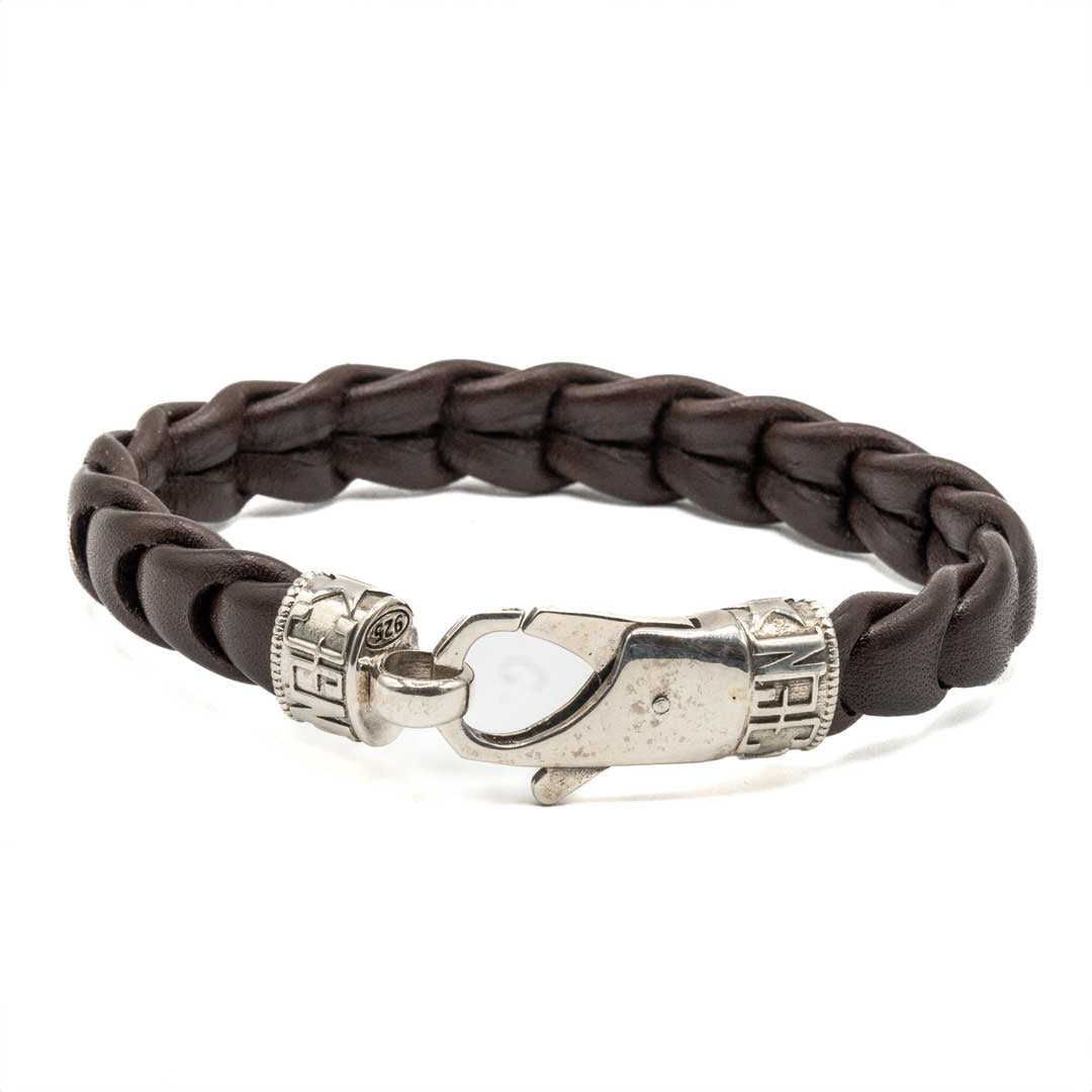 Pulsera cuero y mosquetón