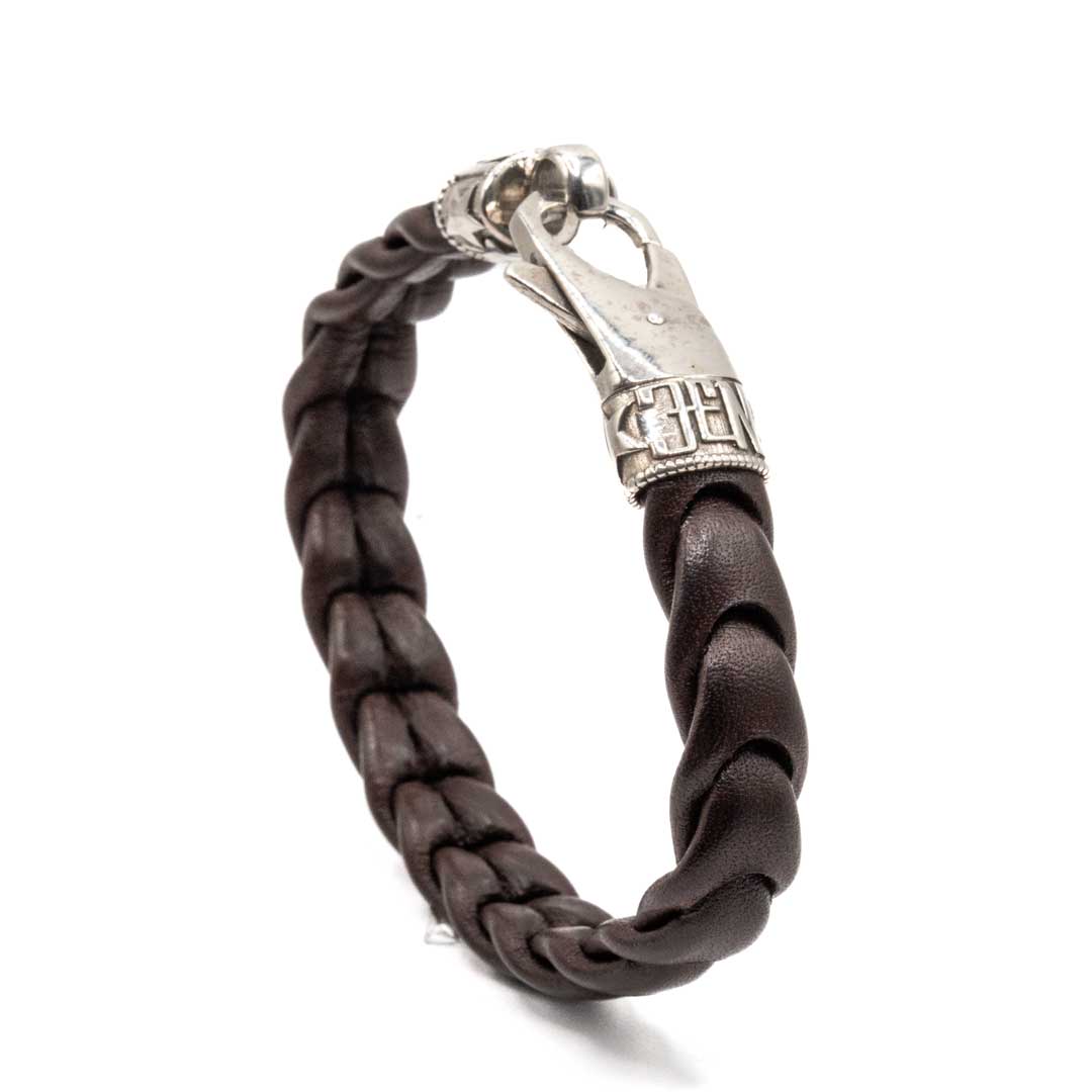 Pulsera cuero y mosquetón